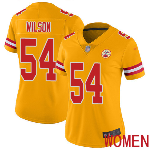 Women Kansas City Chiefs #54 Wilson Damien Limited Gold Inverted Legend Nike NFL Jersey
